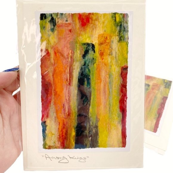 Art Print Blank Note Cards Sealed w Envelope New “Among Kings” Abstract Artwork - Picture 2 of 4
